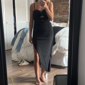 Abercrombie Black Midi Dress with Slit